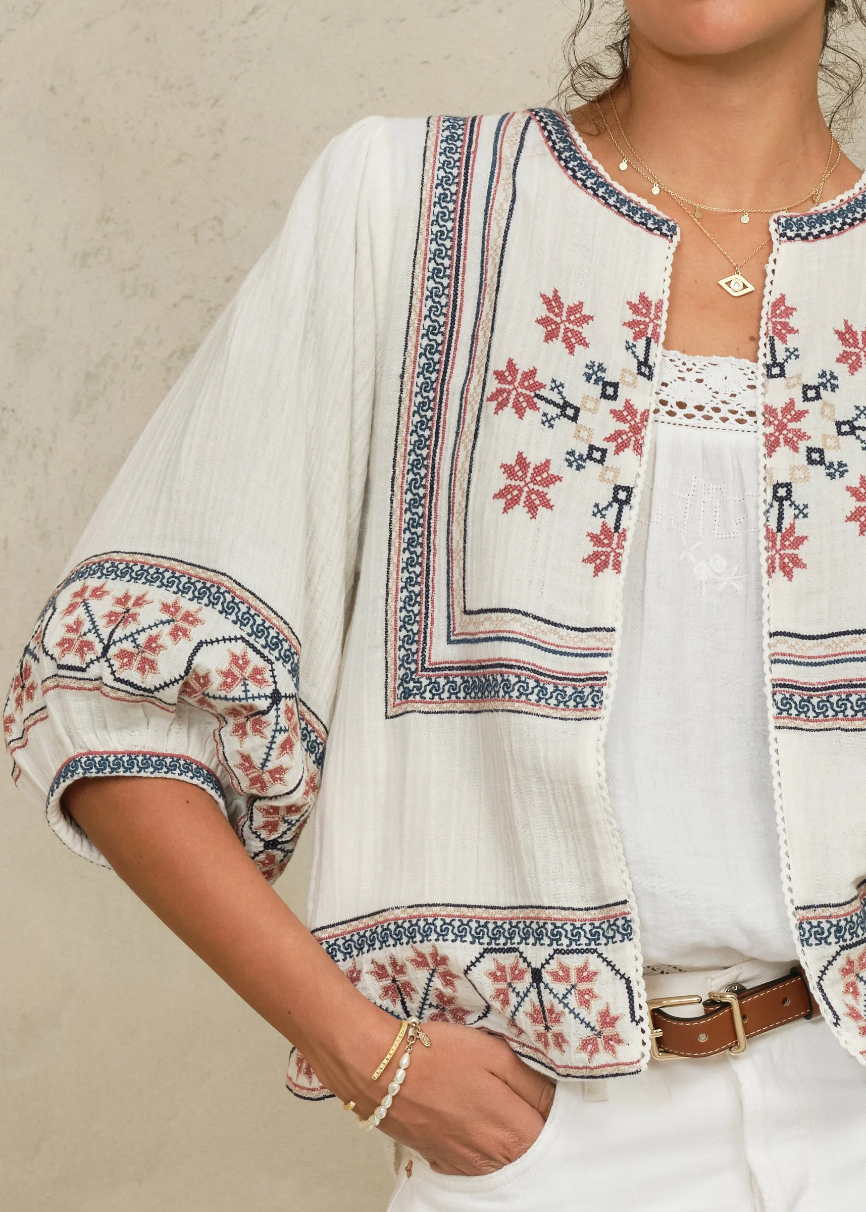 Calista Jacket - Ecru/Multi - Image 2