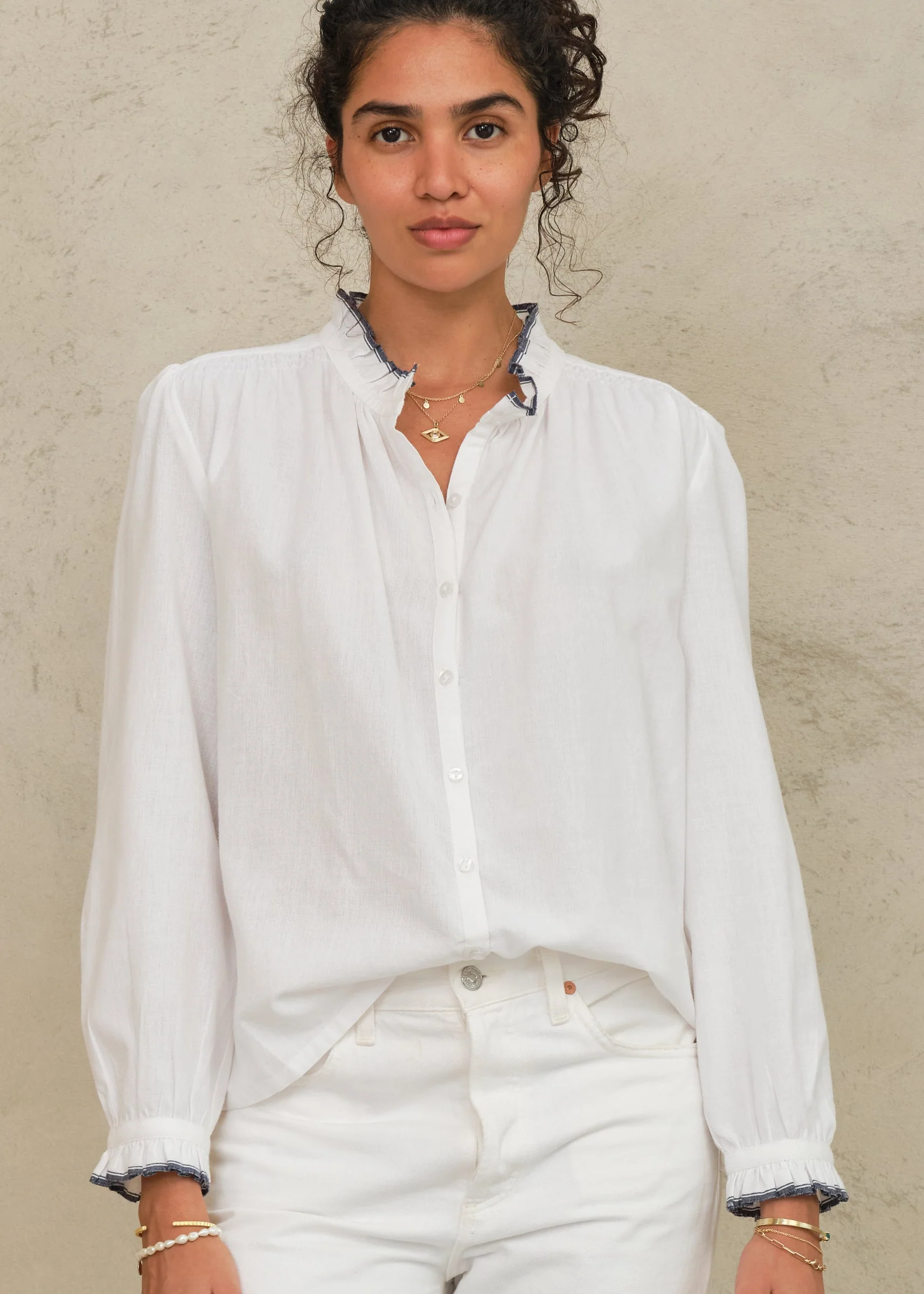 Chrissie Long Sleeve Top - Ivory