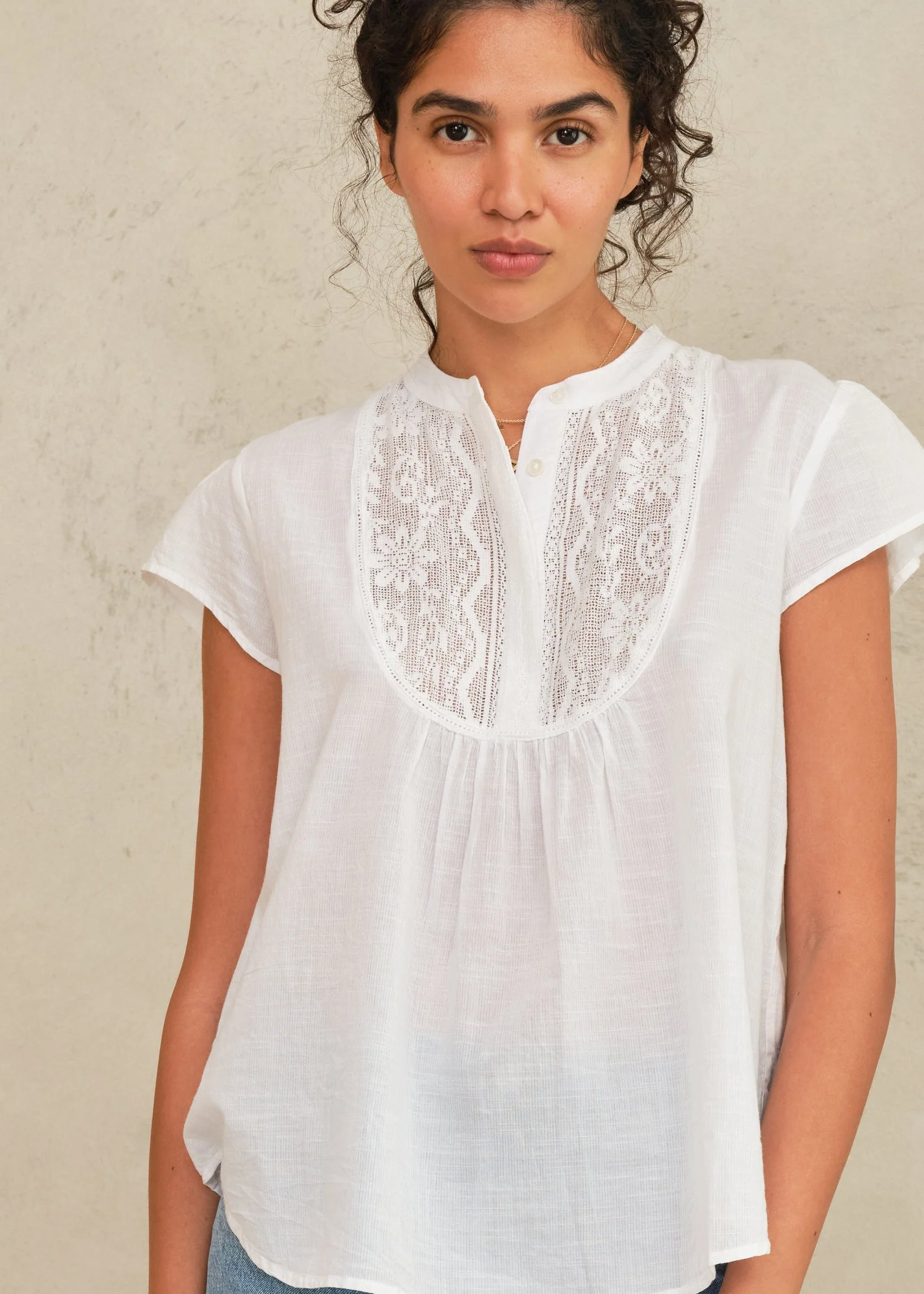 Freya Short Sleeve Top - White